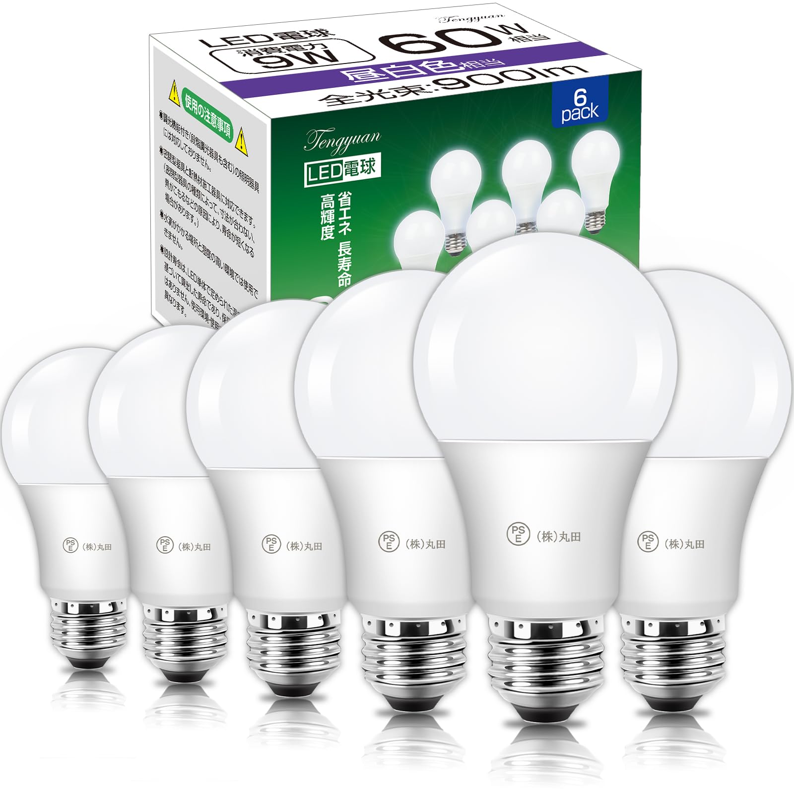 Tengyuan LED電球 9W E26 6個入り ５箱セット Tengyuan LED電球 9W E26 6個入り 5箱セット Amazon | Tengyuan LED